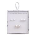 thumbnail image 1 of Luxury Designs Sterling Silver Set of 3 Pearl studs, 1 of 2