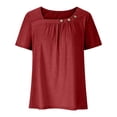thumbnail image 4 of asjyhkr T-Shirts d'Été pour Femmes Col Rond Manches Courtes Légers T-Shirts Décontractés Mode Confortables Basiques, 4 of 6