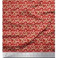 thumbnail image 1 of Soimoi Poly Georgette Fabric Leaves & Poppy Floral Print Sewing Fabric Yard 42 Inch Wide, 1 of 6