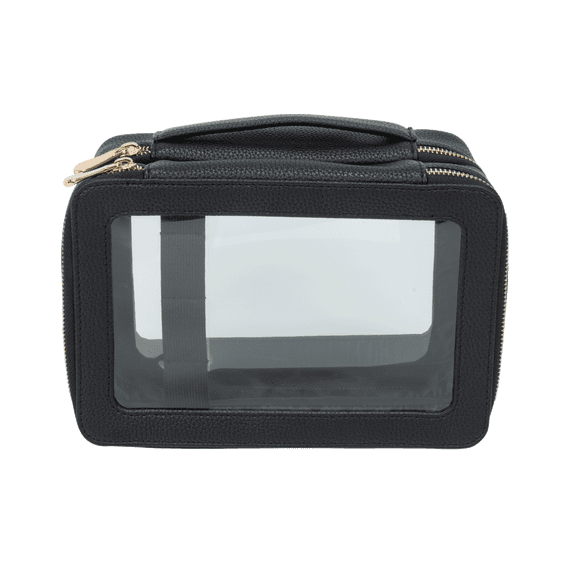 Equate Beauty Cosmetic Bag - Double Zip Organizer with Clear Window