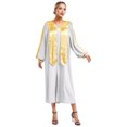 thumbnail image 1 of Raenseen Robe de Choeur Unisexe de Luxe Col en V Manches Longues Robe de Docteur Costume de Juge Robe de Collation des Grades Blanche S, 1 of 7