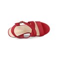 thumbnail image 4 of BLISSFUL STEP Chaussures pour Femmes Sandales Compensées Espadrilles à Bride Cheville Croisée Rouge 7, 4 of 7