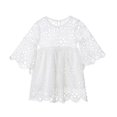 thumbnail image 3 of MesaSe Famille Tenues Assorties Fleur 3/4 Manches Dentelle Floral Mini Robe Tutu Sundress, 3 of 6