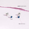 thumbnail image 4 of Bezel Set Simulated Sapphire Toddler Screw Back Earrings 14k White Gold, 4 of 6