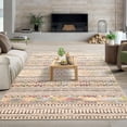 thumbnail image 3 of Gaderth 8x10FT Washable Area Rug, Non Shedding Non Slip Striped Living Room Rug, Stain Resistant Low Pile Neutral Carpet For Bedroom Nursery Dining Room Office, 3 of 10