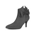 thumbnail image 1 of Unique Bargains Women's Flower Point Toe Size Zipper Stiletto Heel Ankle Boots, 1 of 8