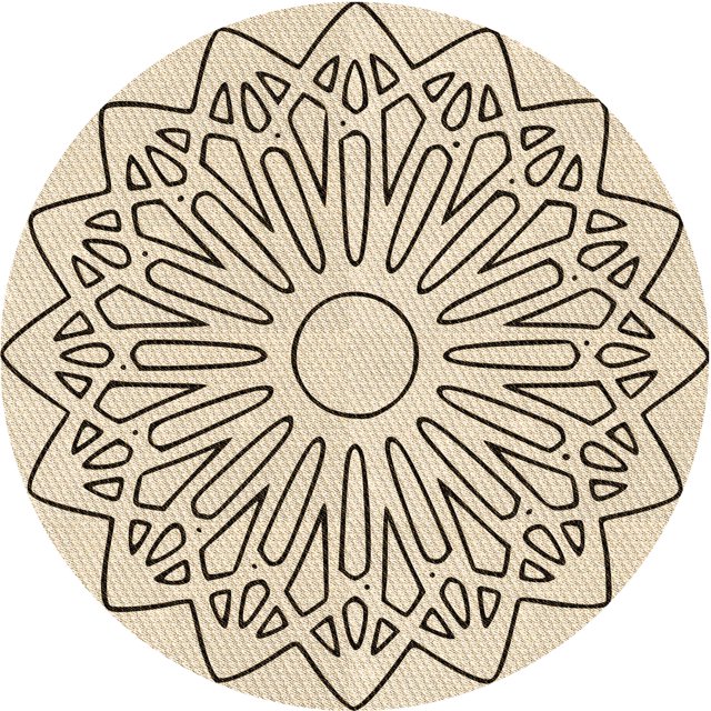 Ahgly Company Tapis d'Intérieur Ronds de Style Transitionnel Lavables à la Machine, Mocassin Beige, 8 Pieds Rond