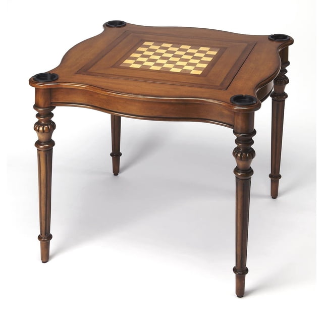 Pemberley Row Wood Brown Game Table Square Reversible 32"W x 32"D x 30.5"H Assembly Required