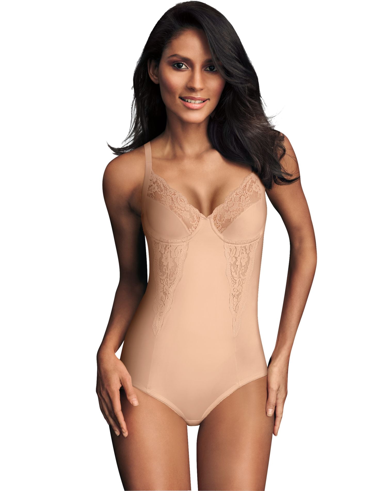 Flexees Womens Pretty Shapewear Embellished Unlined Body Briefer, 40C