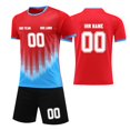 thumbnail image 1 of Custom Football Kit Set for Adult and Child, Name Number Team Logo DIY Family Match Personalized Jersey Shirt Shorts Set, Dad and Son Matching Outfits Red L, 1 of 6