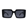 thumbnail image 1 of Lunettes de Soleil Mode pour Femmes, Design Carrées Rectangulaires, Tout Noir, 1 of 4