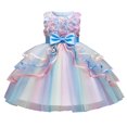 thumbnail image 1 of Robes pour Filles Robe Brodée de Roses Superposée Robe de Fête pour Tout-Petits pour Concours, 1 of 4