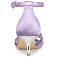 thumbnail image 3 of BLISSFUL STEP Women's Rhinestone Mesh Kitten Heels Sandals Purple (Size 7), 3 of 6