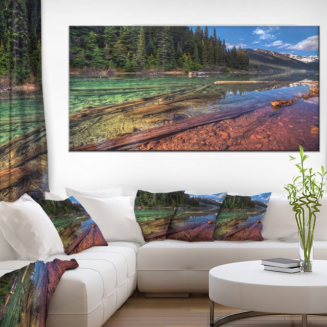 Beautiful View of Mountain Lake - Extra Large Landscape Canvas Art Print