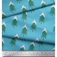 thumbnail image 3 of Soimoi Polyester Crepe Fabric Snow & Tree Christmas Printed Fabric 1 Yard 52 Inch Wide, 3 of 3
