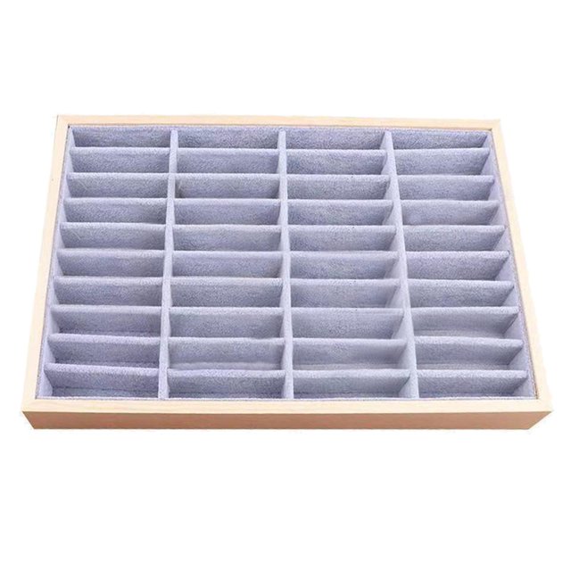 Milaget Wood Velvet Jewelry Organizer Display Case Tray Box for Necklaces 2