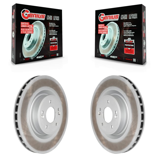 Genius Front Coated Disc Brake Rotors Pair for Car Hyundai Genesis Coupe KG-100313