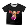 thumbnail image 1 of MIASHUI T-Shirt Amusant pour Enfants avec Lapin, Filles Garçons, Manches Courtes, Col Rond, Pâques, Noir, 3-4 Ans, 1 of 4