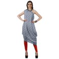 thumbnail image 1 of Moomaya Robe Kurti Sans Manches à une Épaule Imprimée pour Femmes, Vêtement de Créateur Boho pour Fête, 1 of 7