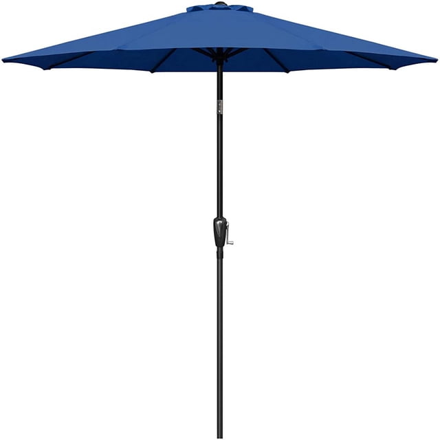 CHUANK 9ft Outdoor Market Table Patio Umbrella with Button Tilt and 8 Sturdy Ribs Green