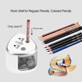 thumbnail image 4 of Electric Pencil Sharpener, Children's Automatic Pencil Sharpener, Professional 2-Hole Pencil Sharpener for Thick Colored Pencils, Large Pencils and Th, 4 of 5
