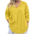 thumbnail image 1 of Timegard Blouses for Women Lightweight Lapel Neck Button Drop Shoulder Loose Tee Shirts Tops Solid Color, 1 of 6