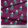 thumbnail image 2 of Soimoi Rayon Fabric Snow & Tree Christmas Print Fabric by The Yard 42 Inch Wide, 2 of 3