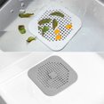 thumbnail image 4 of Oleegame 1PC Sink Drain Filter Cover Kitchen Sink Mat Filter Sink Sewer Hair Filter Screen Bathroom Silicone Hair Anti Blocking Floor Drain Cover White, 4 of 9