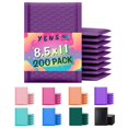 thumbnail image 1 of Yens Poly Bubble Mailers 8.5x12 200 Pack Purple Waterproof Self Seal Adhesive Shipping Bags Cushioning Padded Envelopes for Shipping Mailing Packaging Usable Space 8.5x11, 1 of 5