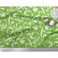 thumbnail image 2 of Soimoi Green Cotton Poplin Fabric Filigree Damask Printed Fabric 1 Yard 56 Inch Wide, 2 of 3