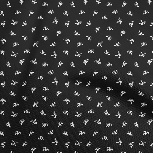 oneOone Rayon Black Fabric Panda Craft Projects Decor Fabric Printed By The Yard 56 Inch Wide