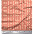 thumbnail image 1 of Soimoi Orange Poly Georgette Fabric Artistic Geometric Printed Fabric 1 Yard 52 Inch Wide, 1 of 5