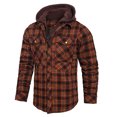thumbnail image 2 of LOVZFMLL Jackets for Men's Winter Checkered With Button Pockets And Long Sleeved Hooded Casual Jacket, 2 of 9