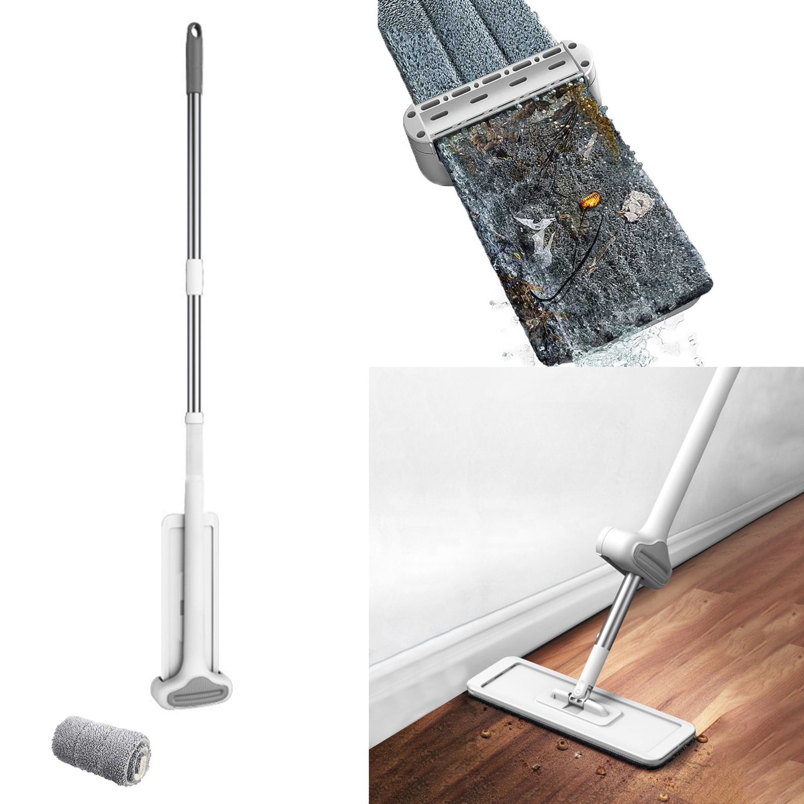 Dvkptbk Large Mop Microfiber Mop for Floor Cleaning Wet Dry Degree Home Kitchen Hardwood Floor Flat Mops Cleaning Supplies