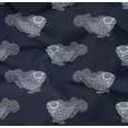 thumbnail image 4 of oneOone Organic Cotton Poplin Twill Fabric Fish Block Printed Craft Fabric BTY 42 Inch Wide, 4 of 4