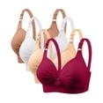 thumbnail image 1 of Yuyuzo Wireless Bras for Women 4 Pack Full Coverage Plus Size Liftup Support Push up Everyday Bras, 1 of 6
