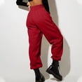 thumbnail image 4 of Sentmoon Lightweight Pants for Summer Women Plus Size Drawstring Elastic Waist Womens Wide Leg Sweatpants Loose Cuffed Hem Solid Color Breathable Gym Pants Fall Fashion for Tropical Vacation Red L, 4 of 7
