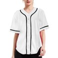 thumbnail image 3 of TOPTIE Lot de 2 Chandails de Baseball pour Femmes Chandails de Softball Chemises à Boutons-Blanc Blanc-TP, 3 of 6