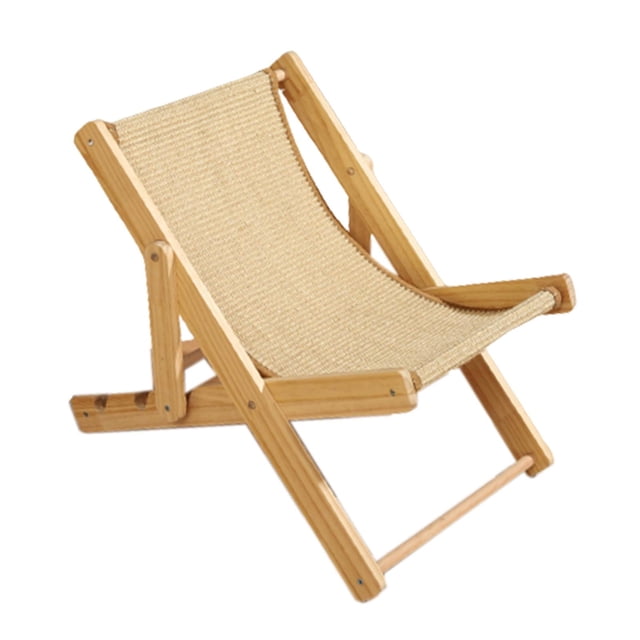 Lit Hamac pour Chat Lit Surélevé Grand Fauteuil pour Chiot Lapin Chiens Beige Sisal