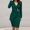 armygreen, variant on Fashion Women Dresses Solid Turn Down Neck Long Sleeve Buttons Casual Work Formal Dress Business Suiting Slim Fit Dress