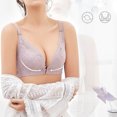 thumbnail image 4 of TIMIFIS Womens No Steel Ring Front Close Bra Plus Size Seamless Unlined Underwear for Large Bust Solid Color Lace Brassiere, 4 of 8