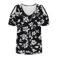 thumbnail image 4 of Soki Women's Off Shoulder Tee Clearance Blouses Short Sleeved V-Neck Fashionable Tops, 4 of 6