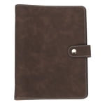 Uxcell A5 PU Leather Binder Cover, 6 Ring Loose Leaf Binder Protector Round Ring Binder Cover Refillable Notebook Binder for Meeting Photocard Budget Notebook Folder, Dark Brown