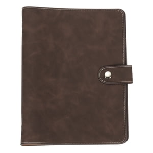 Uxcell A5 PU Revêtement en cuir, 6 Bible de carnet rechargeable pour la réunion Dossier de carnet de budget de photocard, brun foncé