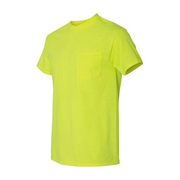 Gildan - T-Shirt à Poche en Coton Épais - 5300 - Vert Sécurité - Taille : TG