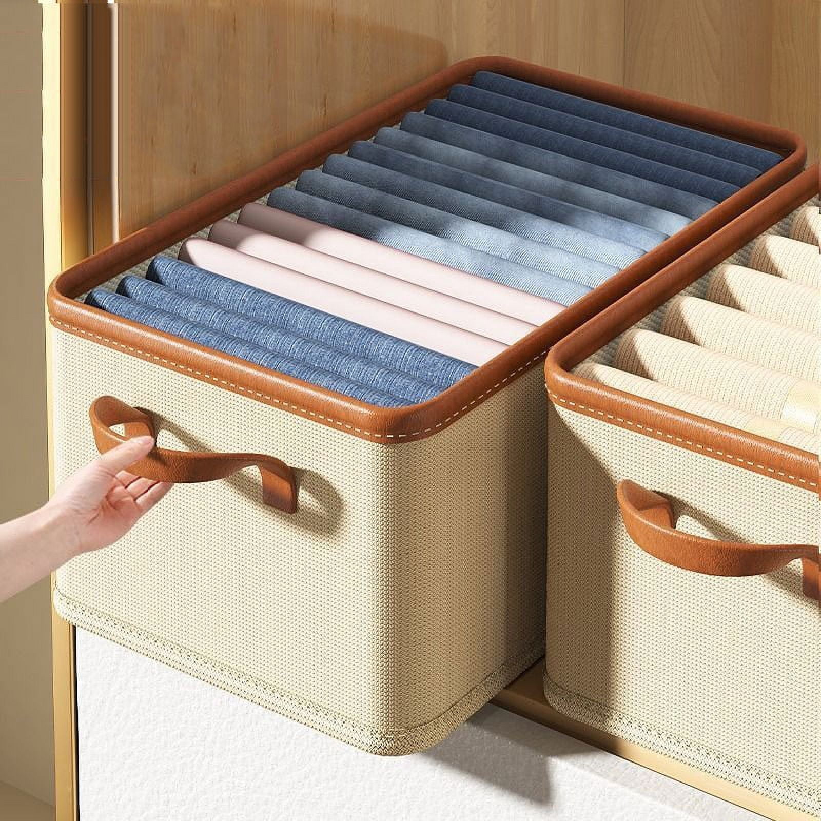 Clothes Storage Organizer Bins Containers,Cotton And Linen Foldable Storage Box Wardrobe Finishing Oxford Cloth Storage Folding Storage Box Clothing Storage Box