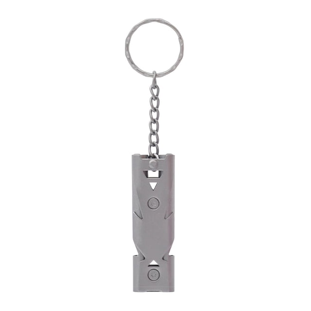 Visland Sifflet de Survie à Double Tube 150 dB Décibel Élevé Acier Inoxydable Robuste Portable Voyage Mini Camping Chasse Randonnée Plein Air Sifflet d'Urgence