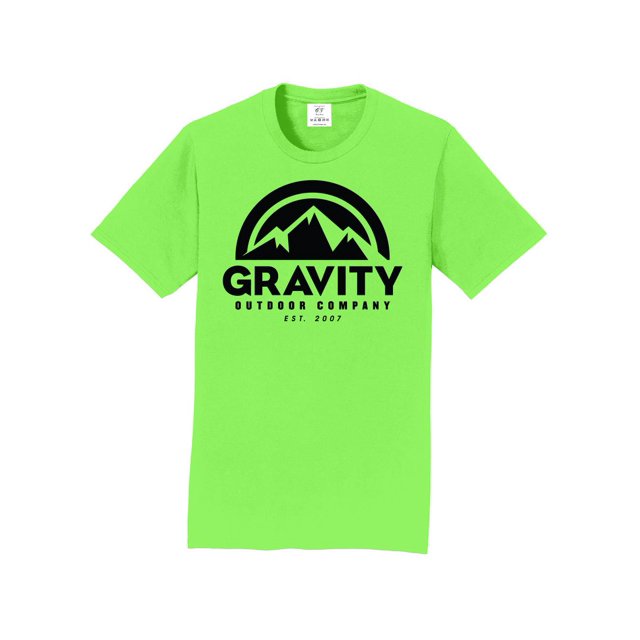 Gravity Outdoor Co. Short-Sleeve T-Shirt - Flash Green - Black Logo - Large