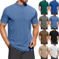 thumbnail image 1 of QATAINLAV Prime Big Sale Days, T-Shirts Décontractés pour Hommes de Couleur Unie à Manches Courtes à Col Rond Blouses d'Été Coupe Ajustée Chandails à Enfiler Blouses T-Shirts Basiques Hauts Bleu Foncé L, 1 of 8