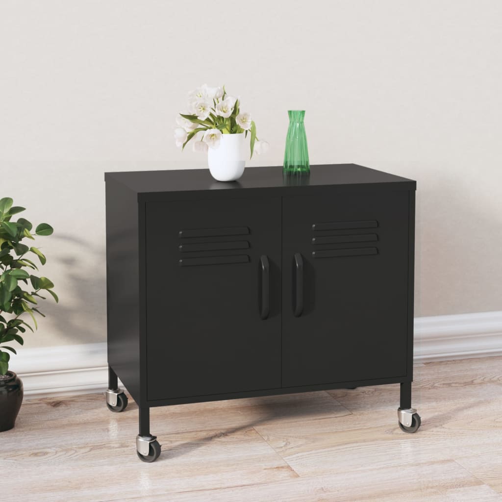 vidaXL Armoire de Rangement Noire 60x35x56 cm Acier